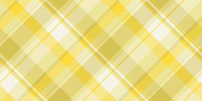 Repeating textile tartan background, scratch texture seamless pattern. Sexual plaid fabric check in yellow and linen colors. vector