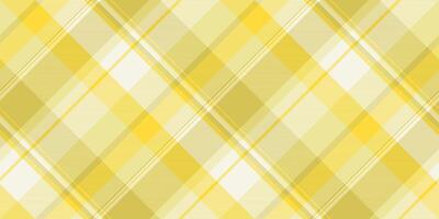 Repeating textile tartan background, scratch texture seamless pattern. Sexual plaid fabric check in yellow and linen colors. vector