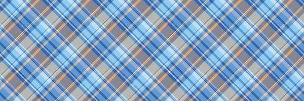 Table cloth pattern seamless tartan, layout background texture fabric. Interior check plaid textile in cyan and blue colors. vector