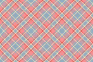 Linear textile plaid check, subtle texture background tartan. Conceptual pattern seamless fabric in pastel and red colors. vector
