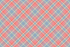 Linear textile plaid check, subtle texture background tartan. Conceptual pattern seamless fabric in pastel and red colors. vector