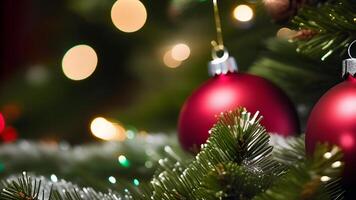 Macro Christmas Tree Background Festive Holiday Detail photo