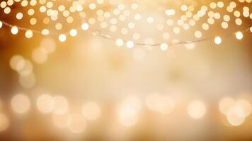 Abstract cream Background with Festival Lights and Bokeh photo