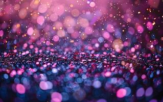 Falling colorful multicolored glitter confetti background photo