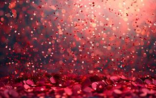 Falling colorful multicolored glitter confetti background photo