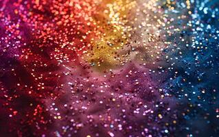 Falling colorful multicolored glitter confetti background photo