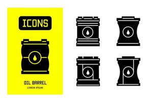 Set of flat icons of oil barrel. design for business and stock. vector