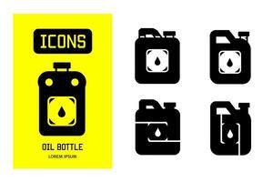 Set of flat icons of oil bottle. design for business and stock. vector