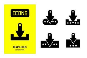 Set of flat icons of download. design for business and stock. vector