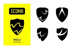 Set of flat icons of shield. design for business and stock. vector