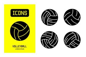 Set of flat icons of volleyball. design for business and stock. vector