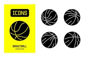 Set of flat icons of basketball. design for business and stock. vector