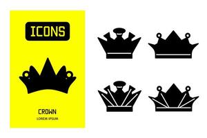 Set of flat icons of crown. design for business and stock. vector