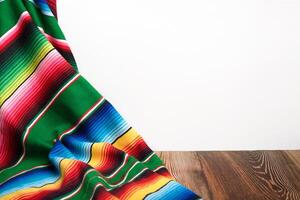 Colorful sarape with copy space. Cinco de Mayo background. photo