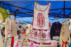 Typical costumes from Colima, Mexico, in a street market. photo