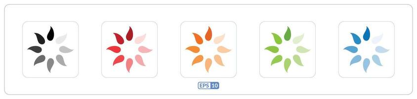 Group of colorful icons on a white background. Flower shaped process color flat icon vector