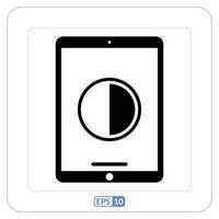 un tableta computadora con un contraste icono vector