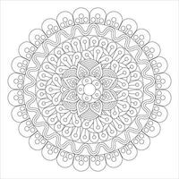 Circular pattern in form of mandala for Henna, Mehndi, tattoo, decoration. Decorative ornament in ethnic oriental style. Coloring book page. vector