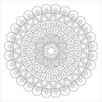 patrón circular en forma de mandala para henna, mehndi, tatuaje, decoración. adorno decorativo en estilo étnico oriental. página de libro para colorear. vector