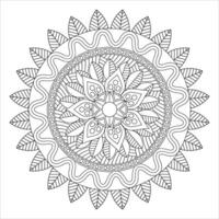 Circular pattern in form of mandala for Henna, Mehndi, tattoo, decoration. Decorative ornament in ethnic oriental style. Coloring book page. vector