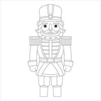 Christmas Nutcracker Isolated Coloring Page vector