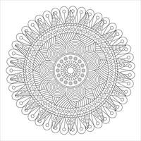 Circular pattern in form of mandala for Henna, Mehndi, tattoo, decoration. Decorative ornament in ethnic oriental style. Coloring book page. vector