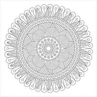 patrón circular en forma de mandala para henna, mehndi, tatuaje, decoración. adorno decorativo en estilo étnico oriental. página de libro para colorear. vector