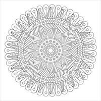 Circular pattern in form of mandala for Henna, Mehndi, tattoo, decoration. Decorative ornament in ethnic oriental style. Coloring book page. vector