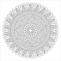 patrón circular en forma de mandala para henna, mehndi, tatuaje, decoración. adorno decorativo en estilo étnico oriental. página de libro para colorear. vector