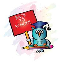 Back to school with owl vector