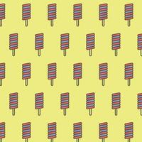 pattern made with ice cream in yellow background vector