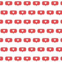 red hearts like on white background seamless pattern for Valentine's Day vector
