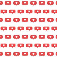 red hearts like on white background seamless pattern for Valentine's Day vector