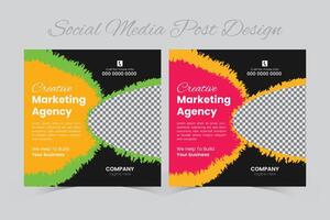 Social media post design template vector