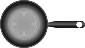 Black Cast Iron frying pan isolated on white background illustration. vector