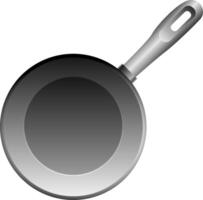 Culinary Excellence Isolated Black Cast Iron Frying Pan Art on White Background vector