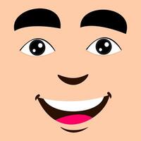 facial expressions positive feeling . happy facial expression, head, cartoon face, expression, smile vector