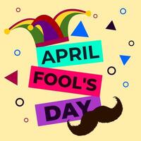 Fool April, April Fool, April foil, April Fool's Day square banner illustration vector