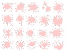 Set of Splash of Strawberry Milk vector