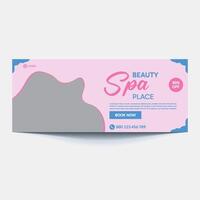 spa and beauty banner template. Spa, beauty, and massage social media post. Flat design with a photo space. Usable for social media, banner, and web internet vector