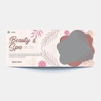 spa and beauty banner template. Spa, beauty, and massage social media post. Flat design with a photo space. Usable for social media, banner, and web internet vector