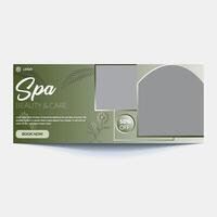 spa and beauty banner template. Spa, beauty, and massage social media post. Flat design with a photo space. Usable for social media, banner, and web internet vector