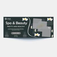 spa and beauty banner template. Spa, beauty, and massage social media post. Flat design with a photo space. Usable for social media, banner, and web internet vector