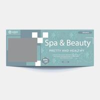 spa and beauty banner template. Spa, beauty, and massage social media post. Flat design with a photo space. Usable for social media, banner, and web internet vector