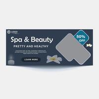 spa and beauty banner template. Spa, beauty, and massage social media post. Flat design with a photo space. Usable for social media, banner, and web internet vector