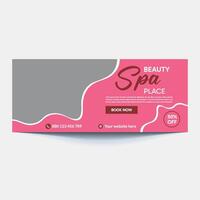 spa and beauty banner template. Spa, beauty, and massage social media post. Flat design with a photo space. Usable for social media, banner, and web internet vector