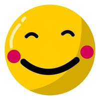 Happy Facial expression emoticon isolated on white background, happy cartoon, satisfied facial expressions, facial expressions satisfaction vector