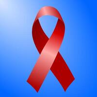 Red Ribbon on Blue Radial gradient background. vector