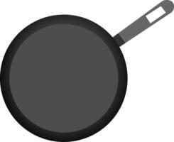 Top-View Elegance Black Cast Iron Frying Pan Isolated on White Background - Illustration vector