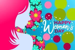 Happy Womens Day 8th March Floral Greeting Card. International Womens Day Greeting Card. Happy Womans Day illustration. vector